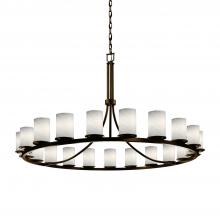 Justice Design Group FSN-8716-10-WEVE-DBRZ - Dakota 21-Light 1-Tier Ring Chandelier