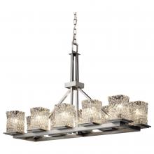 Justice Design Group GLA-8650-26-CLRT-NCKL - Montana 10-Light Rectangular Ring Chandelier