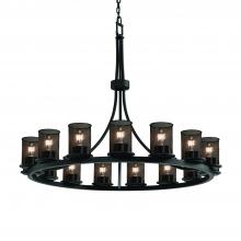 Justice Design Group MSH-8715-10-MBLK - Dakota 15-Light 1-Tier Ring Chandelier