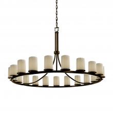 Justice Design Group POR-8716-10-PLET-DBRZ - Dakota 21-Light 1-Tier Ring Chandelier