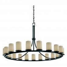 Justice Design Group POR-8716-10-PLET-MBLK-LED21-14700 - Dakota 21-Light 1-Tier Ring LED Chandelier