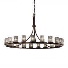 Justice Design Group WGL-8716-10-GRCB-DBRZ-LED21-14700 - Dakota 21-Light 1-Tier Ring LED Chandelier