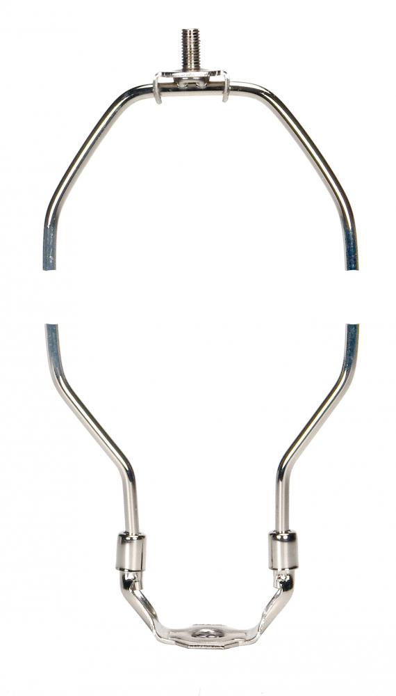 Light Duty Harp; Polished Nickel Finish; 12-1/2" Height; 1/8 IP Saddle; 1/4-27 Thread; 125