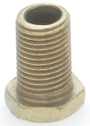 Steel Hexagon Head Nipple; Brass Plated; 1/8 IP; 1/2" x 5/8" Overall