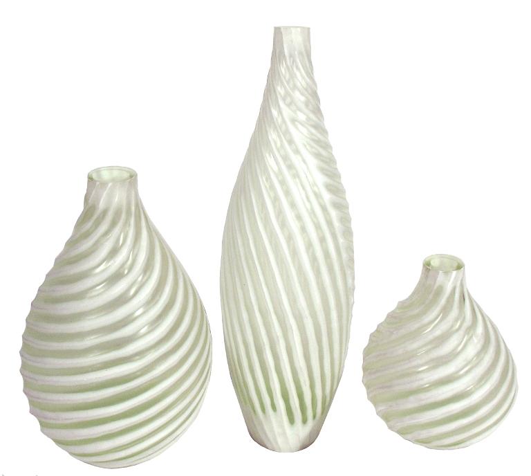 SPIRAL CUT VASE, SM, OPAL