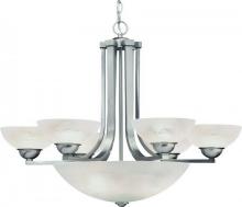 Dolan Designs 205-09 - Fireside 6+3Lt Bowl Chandelier Satin Nickel