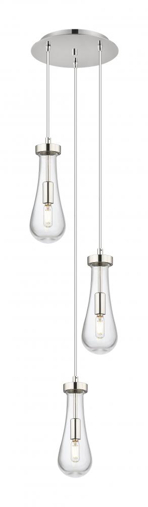 Owego - 3 Light - 13 inch - Polished Nickel - Multi Pendant