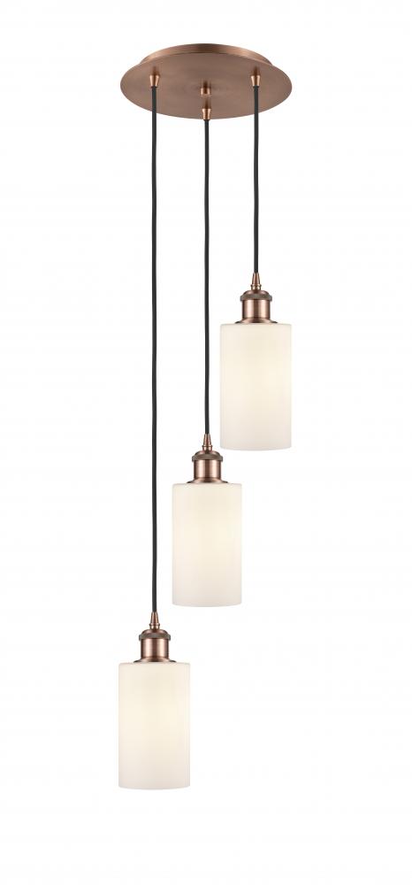 Clymer - 3 Light - 10 inch - Antique Copper - Cord Hung - Multi Pendant