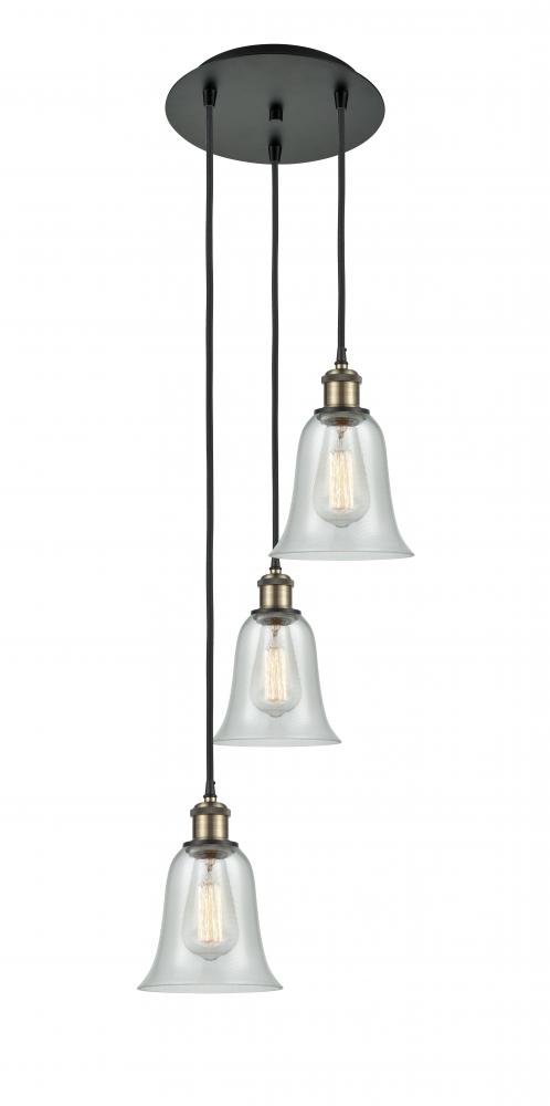 Hanover - 3 Light - 13 inch - Black Antique Brass - Cord Hung - Multi Pendant