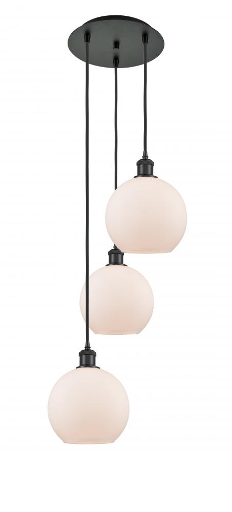 Athens - 3 Light - 15 inch - Matte Black - Cord Hung - Multi Pendant