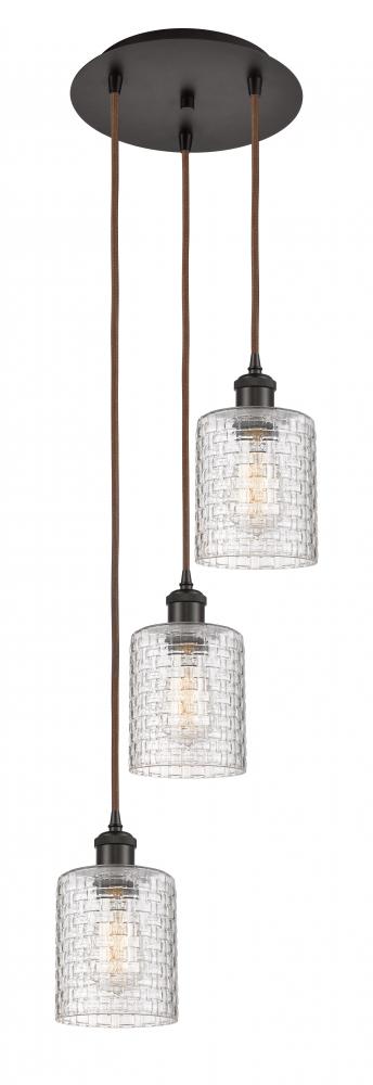 Cobbleskill - 3 Light - 12 inch - Oil Rubbed Bronze - Cord Hung - Multi Pendant