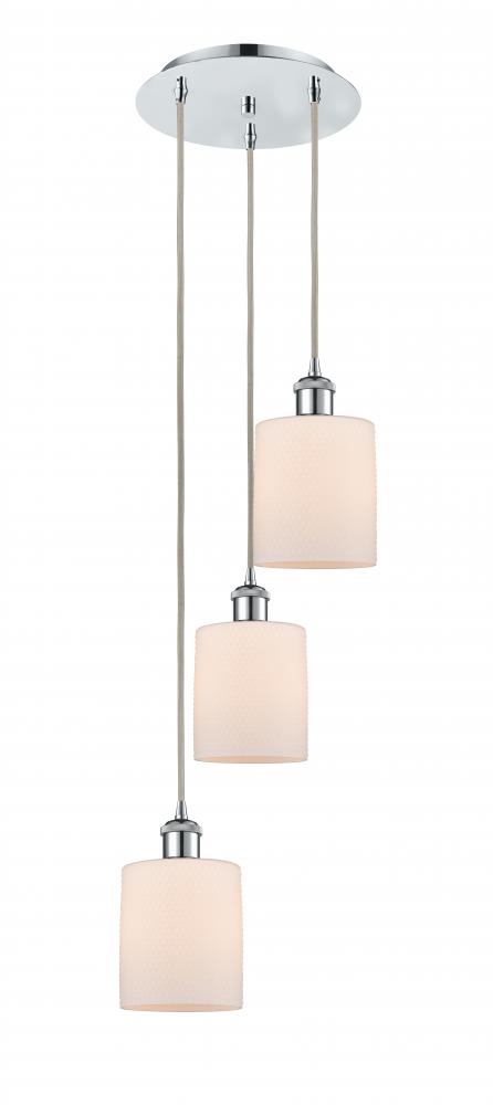 Cobbleskill - 3 Light - 12 inch - Polished Chrome - Cord Hung - Multi Pendant