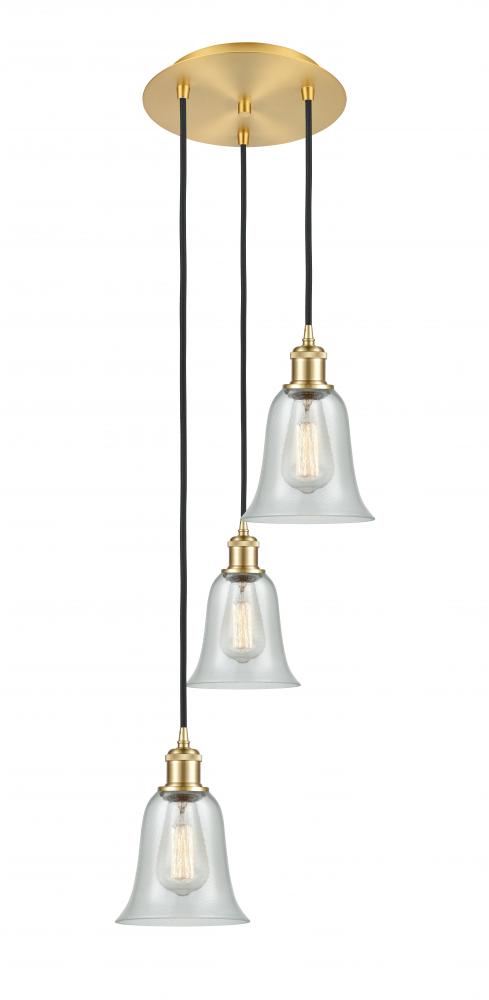 Hanover - 3 Light - 13 inch - Satin Gold - Cord Hung - Multi Pendant