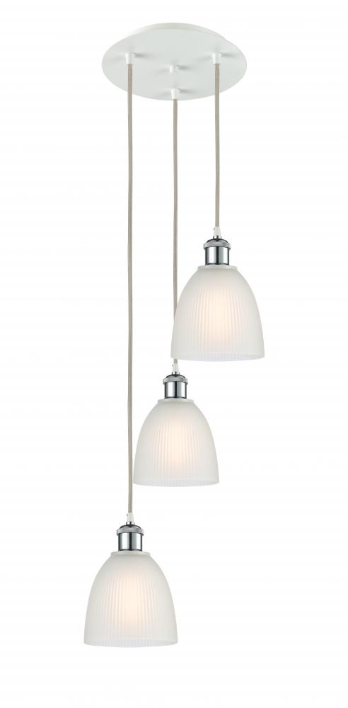 Castile - 3 Light - 13 inch - White Polished Chrome - Cord Hung - Multi Pendant