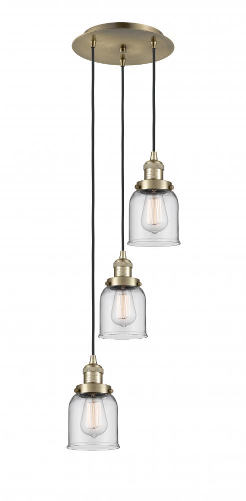 Cone - 3 Light - 12 inch - Antique Brass - Cord hung - Multi Pendant