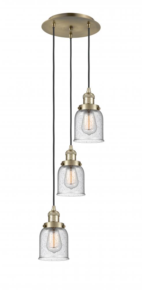 Cone - 3 Light - 12 inch - Antique Brass - Cord hung - Multi Pendant