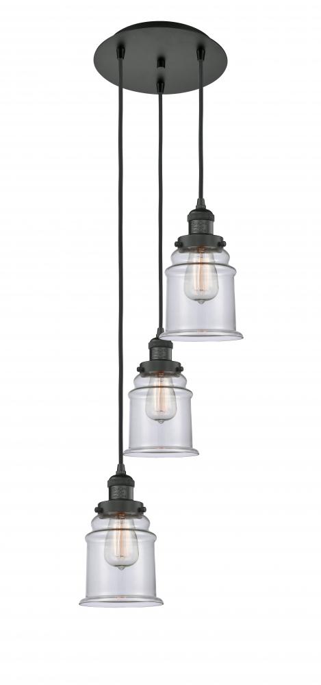 Canton - 3 Light - 13 inch - Matte Black - Cord hung - Multi Pendant