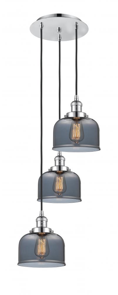 Cone - 3 Light - 14 inch - Polished Chrome - Cord hung - Multi Pendant