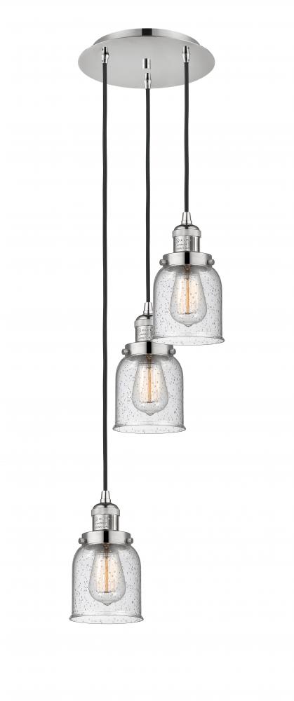 Cone - 3 Light - 12 inch - Polished Nickel - Cord hung - Multi Pendant