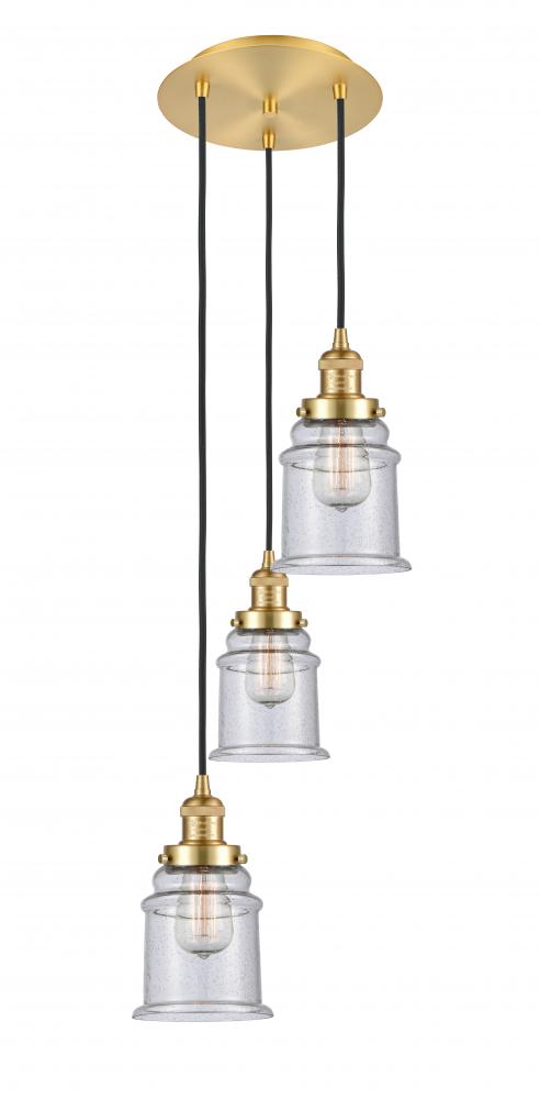 Canton - 3 Light - 13 inch - Satin Gold - Cord hung - Multi Pendant