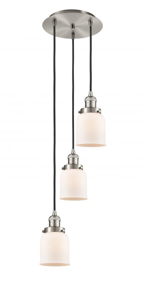 Cone - 3 Light - 12 inch - Brushed Satin Nickel - Cord hung - Multi Pendant