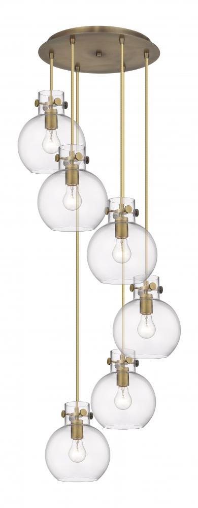 Newton Sphere - 6 Light - 19 inch - Brushed Brass - Multi Pendant