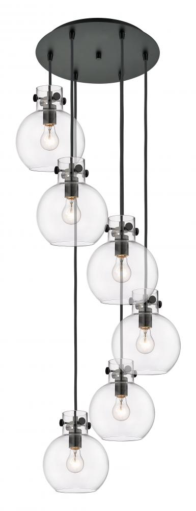 Newton Sphere - 6 Light - 19 inch - Matte Black - Multi Pendant