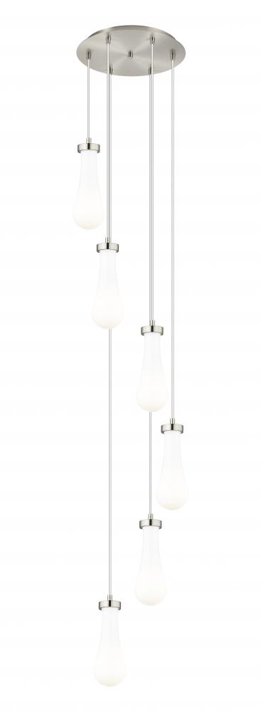 Owego - 6 Light - 16 inch - Brushed Satin Nickel - Multi Pendant