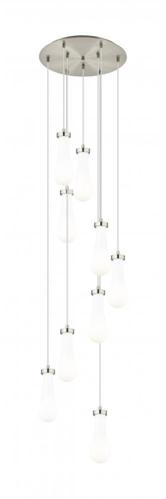 Owego - 9 Light - 19 inch - Brushed Satin Nickel - Multi Pendant