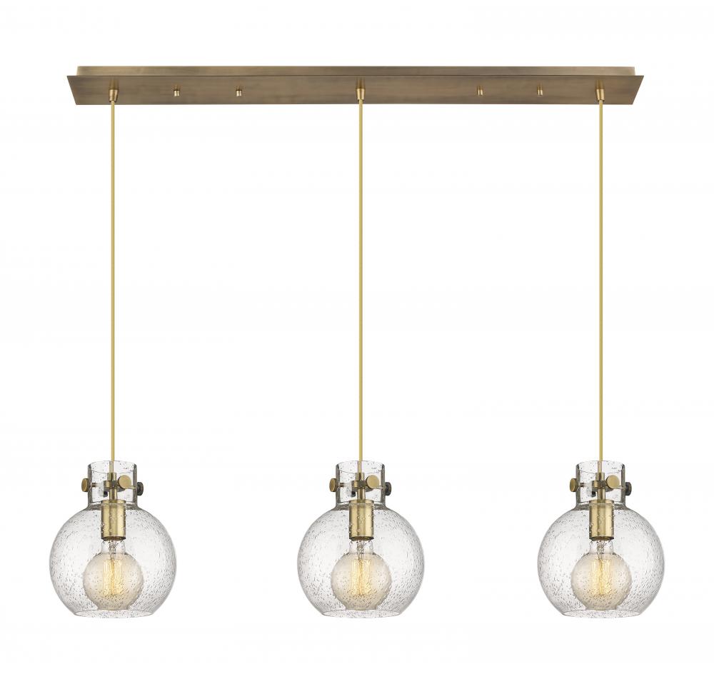 Newton Sphere - 3 Light - 40 inch - Brushed Brass - Cord hung - Linear Pendant