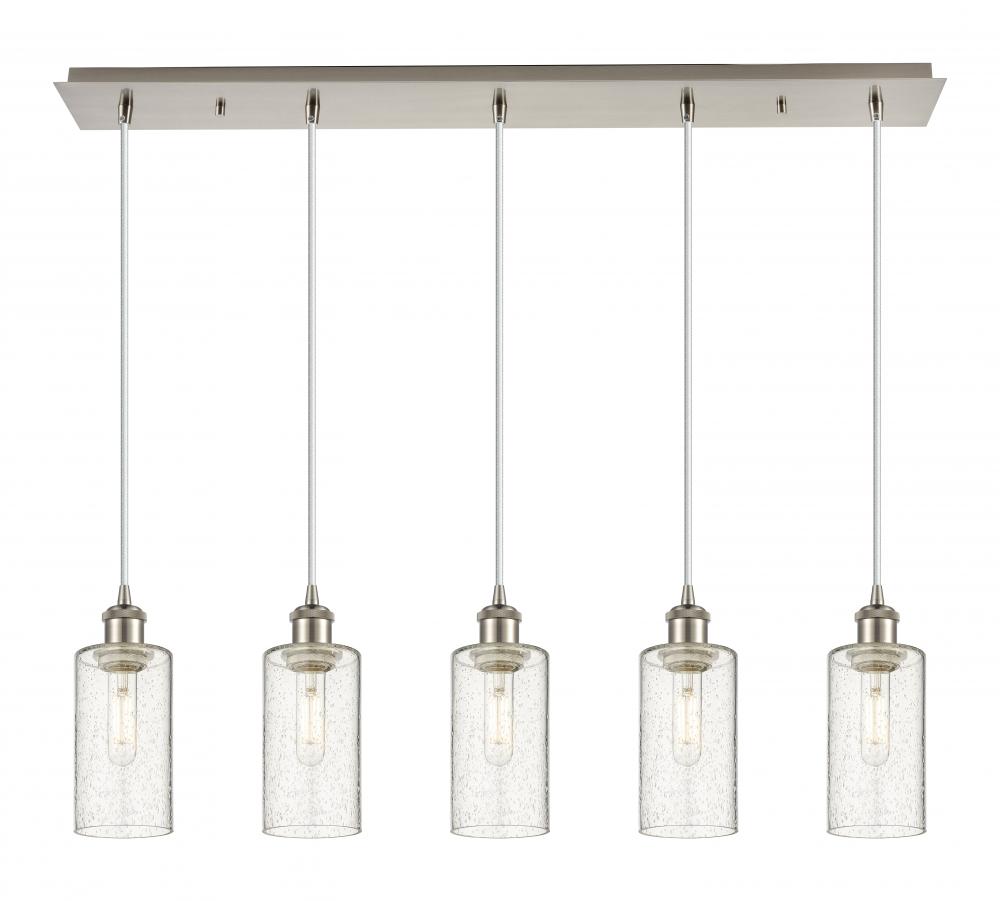 Crown Point - 5 Light - 37 inch - Brushed Satin Nickel - Linear Pendant