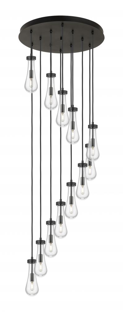 Owego - 12 Light - 24 inch - Matte Black - Multi Pendant