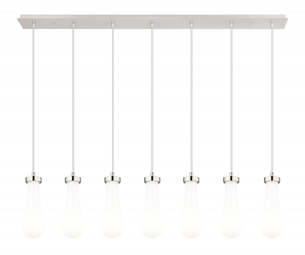 Owego - 7 Light - 49 inch - Brushed Polished Nickel - Linear Pendant