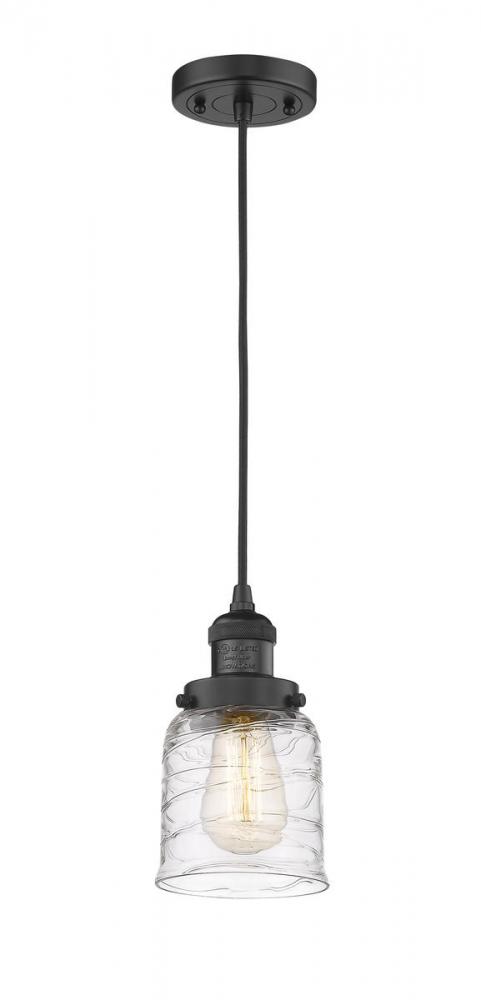 Bell - 1 Light - 5 inch - Matte Black - Cord hung - Mini Pendant