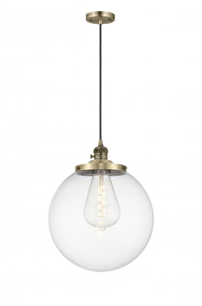 Beacon - 1 Light - 14 inch - Antique Brass - Cord hung - Mini Pendant