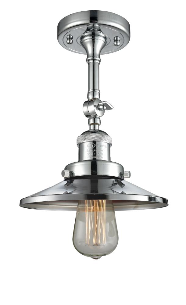 Railroad - 1 Light - 8 inch - Polished Chrome - Semi-Flush Mount