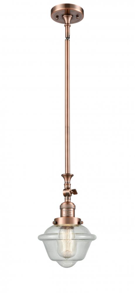 Oxford - 1 Light - 7 inch - Antique Copper - Stem Hung - Mini Pendant