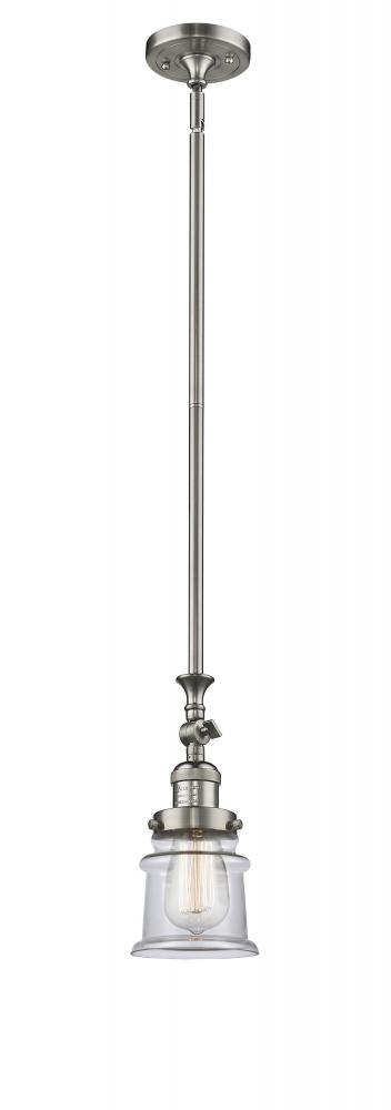 Canton - 1 Light - 5 inch - Brushed Satin Nickel - Stem Hung - Mini Pendant