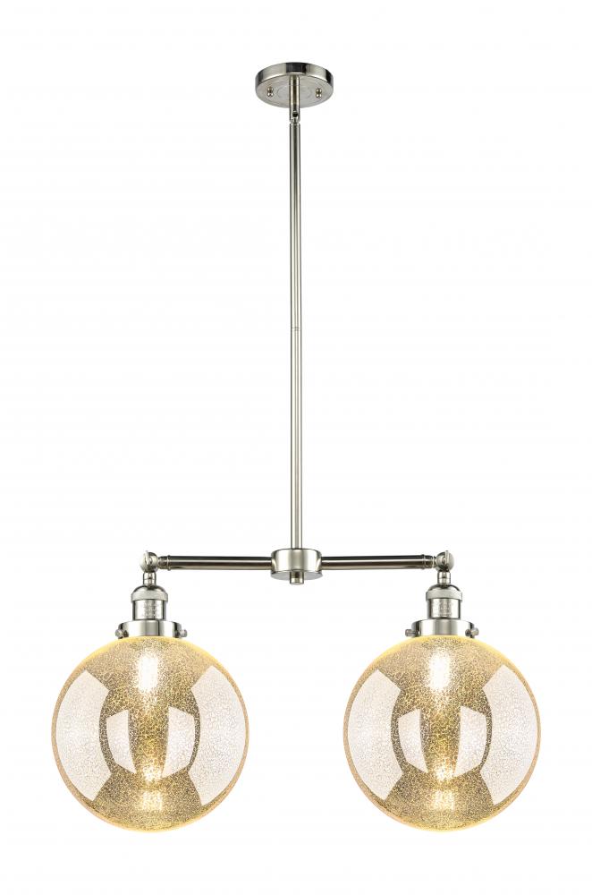 Beacon - 2 Light - 25 inch - Polished Nickel - Stem Hung - Island Light