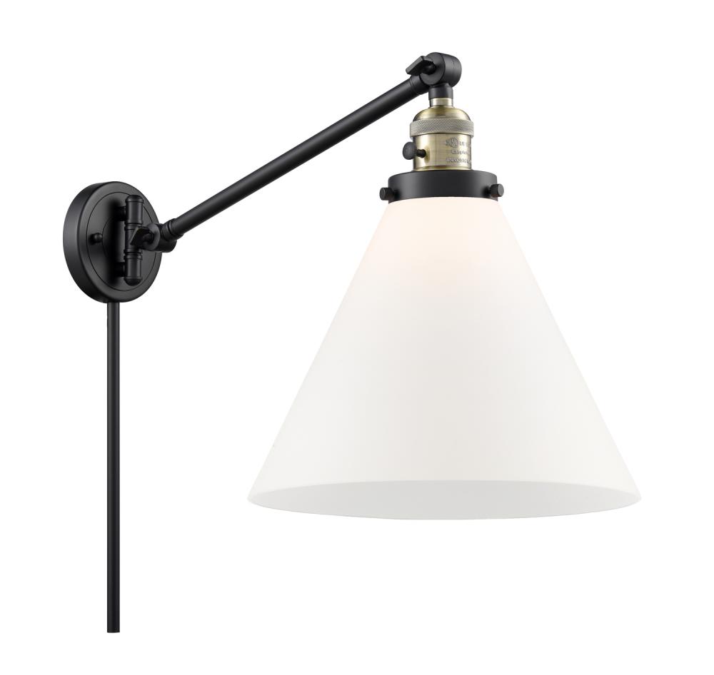 Cone - 1 Light - 12 inch - Black Antique Brass - Swing Arm