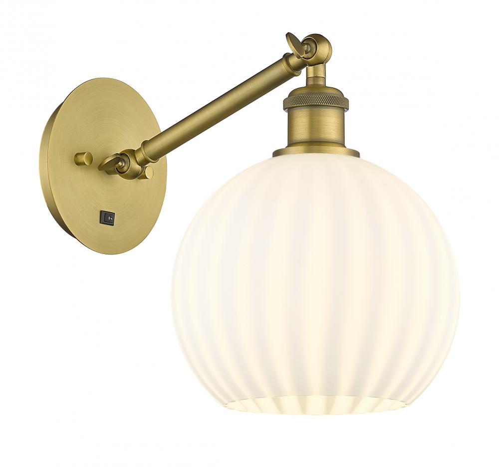 White Venetian - 1 Light - 8 inch - Brushed Brass - Sconce