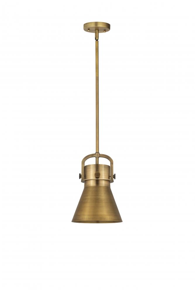 Newton Cone - 1 Light - 8 inch - Brushed Brass - Mini Pendant