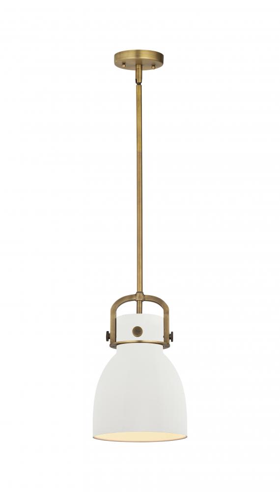 Newton Bell - 1 Light - 8 inch - Brushed Brass - Mini Pendant