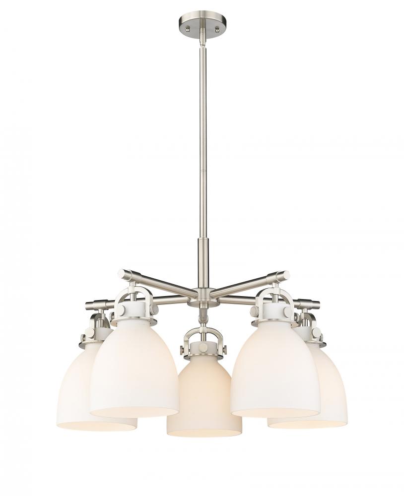 Newton Bell - 5 Light - 26 inch - Satin Nickel - Chandelier