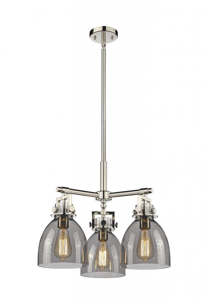 Newton Bell - 3 Light - 21 inch - Polished Nickel - Pendant