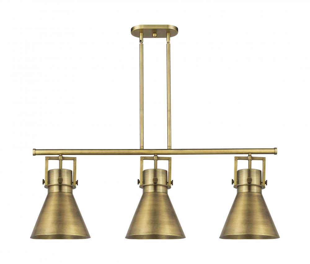 Newton Cone - 3 Light - 42 inch - Brushed Brass - Island Light