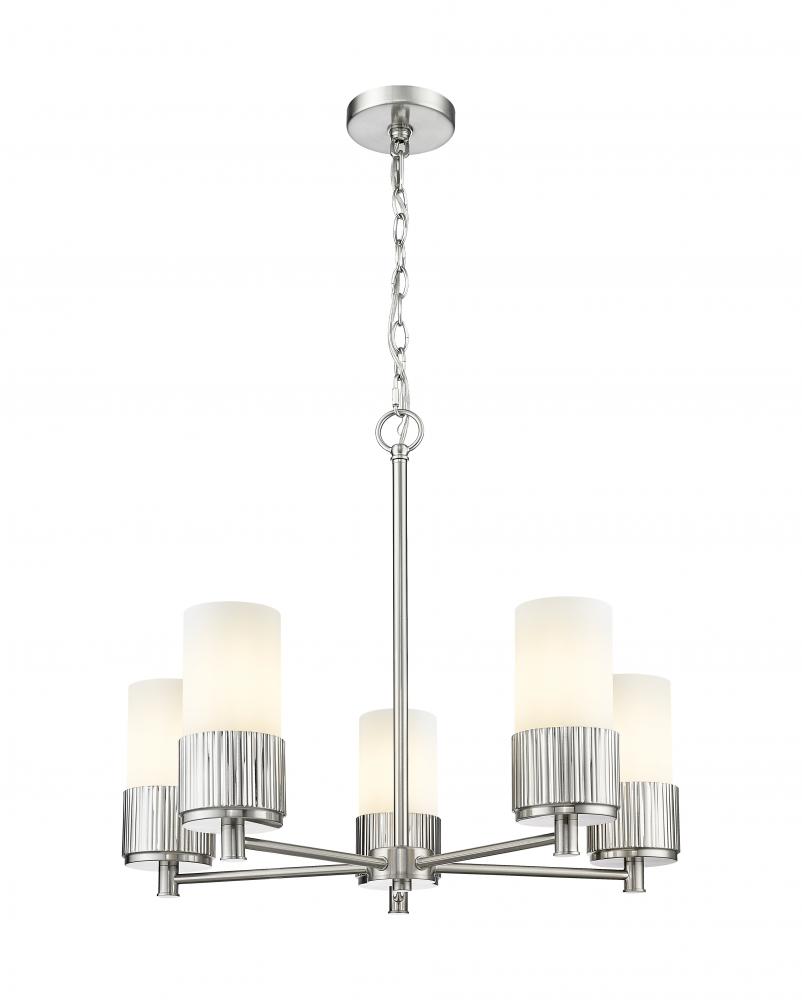 Bolivar - 5 Light - 25 inch - Satin Nickel - Chain Hung - Chandelier