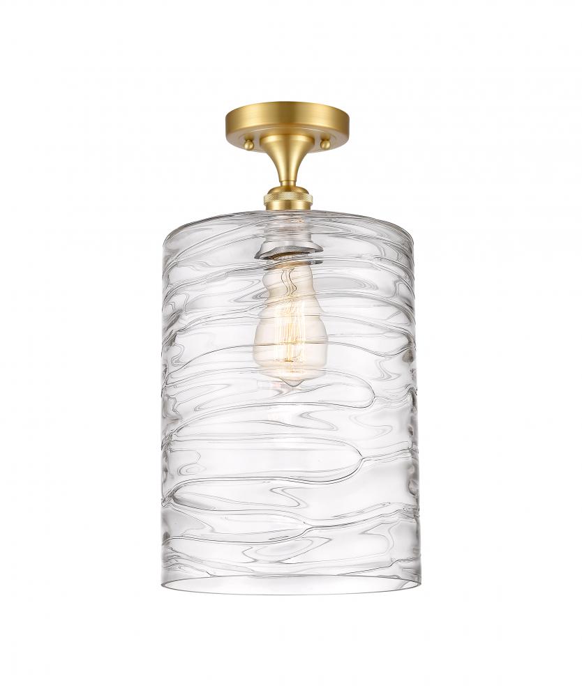 Cobbleskill - 1 Light - 9 inch - Satin Gold - Semi-Flush Mount