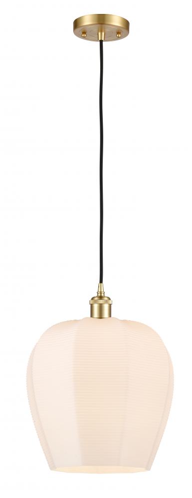 Norfolk - 1 Light - 12 inch - Satin Gold - Cord hung - Mini Pendant