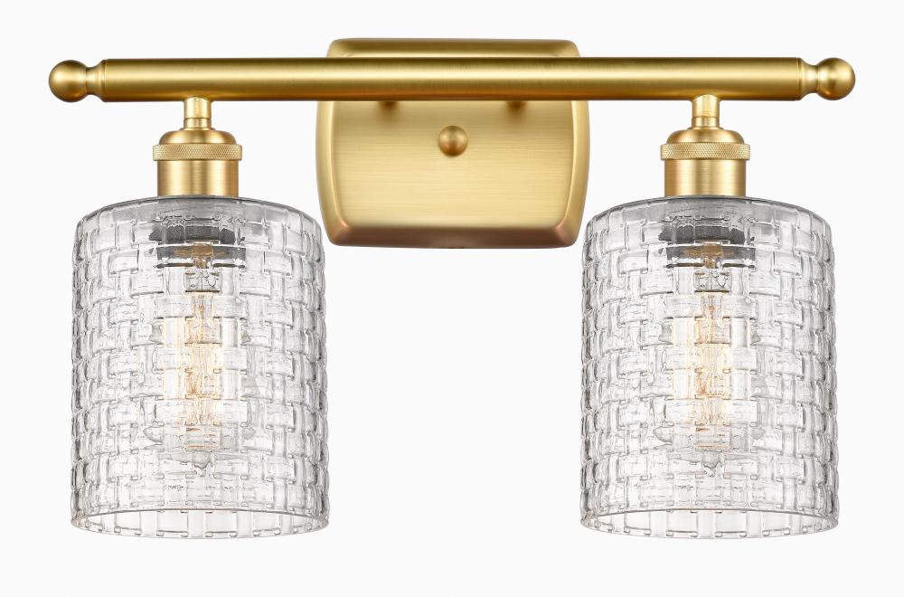 Cobbleskill - 2 Light - 15 inch - Satin Gold - Bath Vanity Light